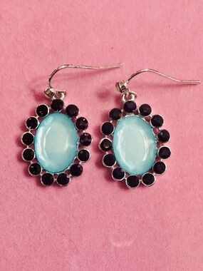 Turquoise & Ruby Red Statement Earrings